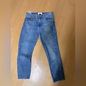 Blue Denim Jeans with Frayed Hem| Current / Elliott The High Waist Jeans sz 28